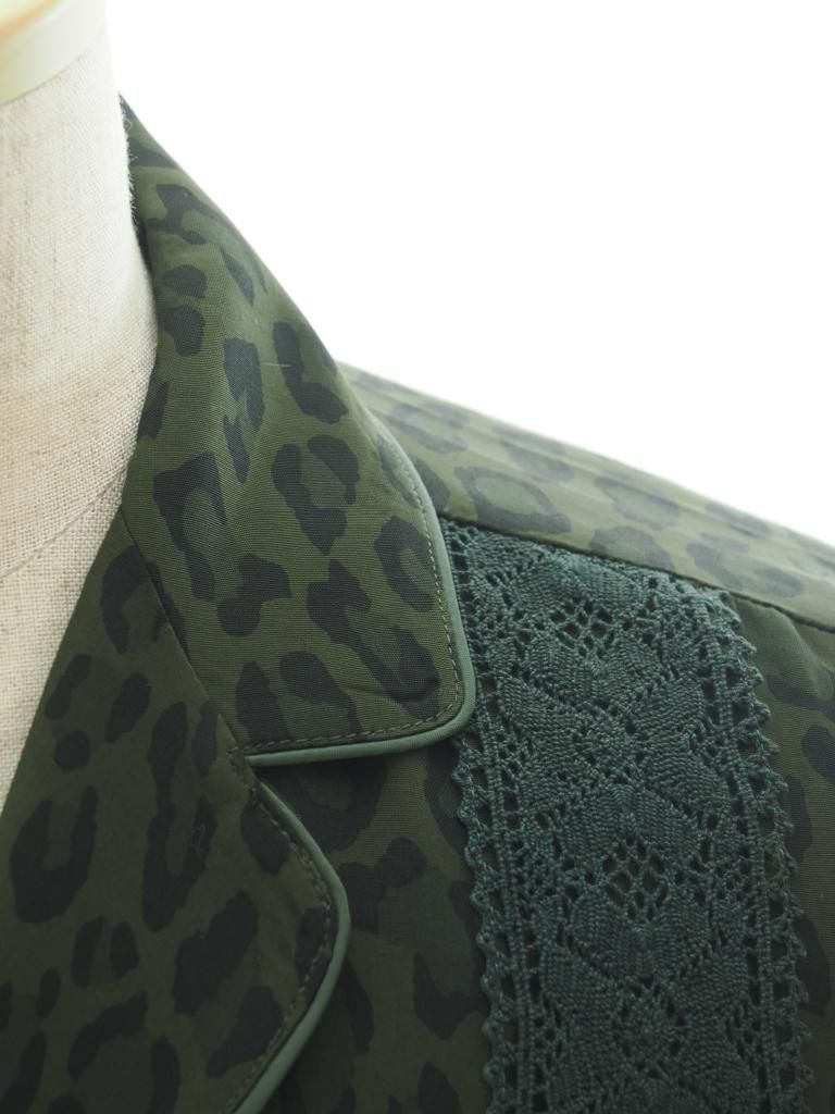 TUITACI 朔 ツイタチ - Leopard Sleeping Shirt レオパードスリーピングシャツ - Olive