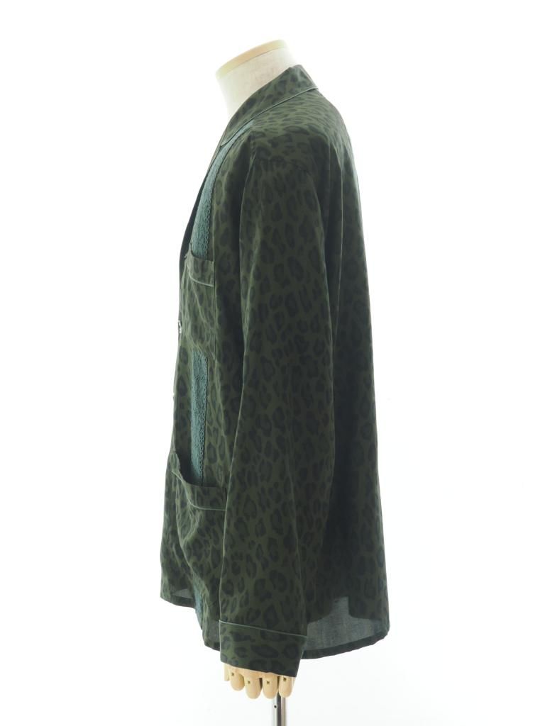 TUITACI 朔 ツイタチ - Leopard Sleeping Shirt レオパードスリーピングシャツ - Olive