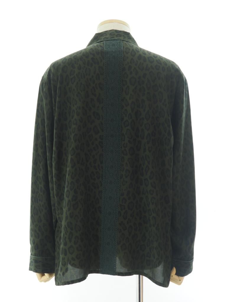 TUITACI 朔 ツイタチ - Leopard Sleeping Shirt レオパードスリーピングシャツ - Olive
