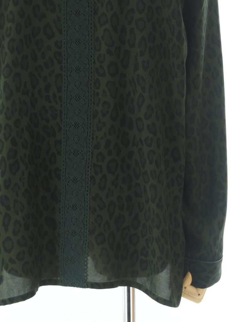 TUITACI 朔 ツイタチ - Leopard Sleeping Shirt レオパードスリーピングシャツ - Olive