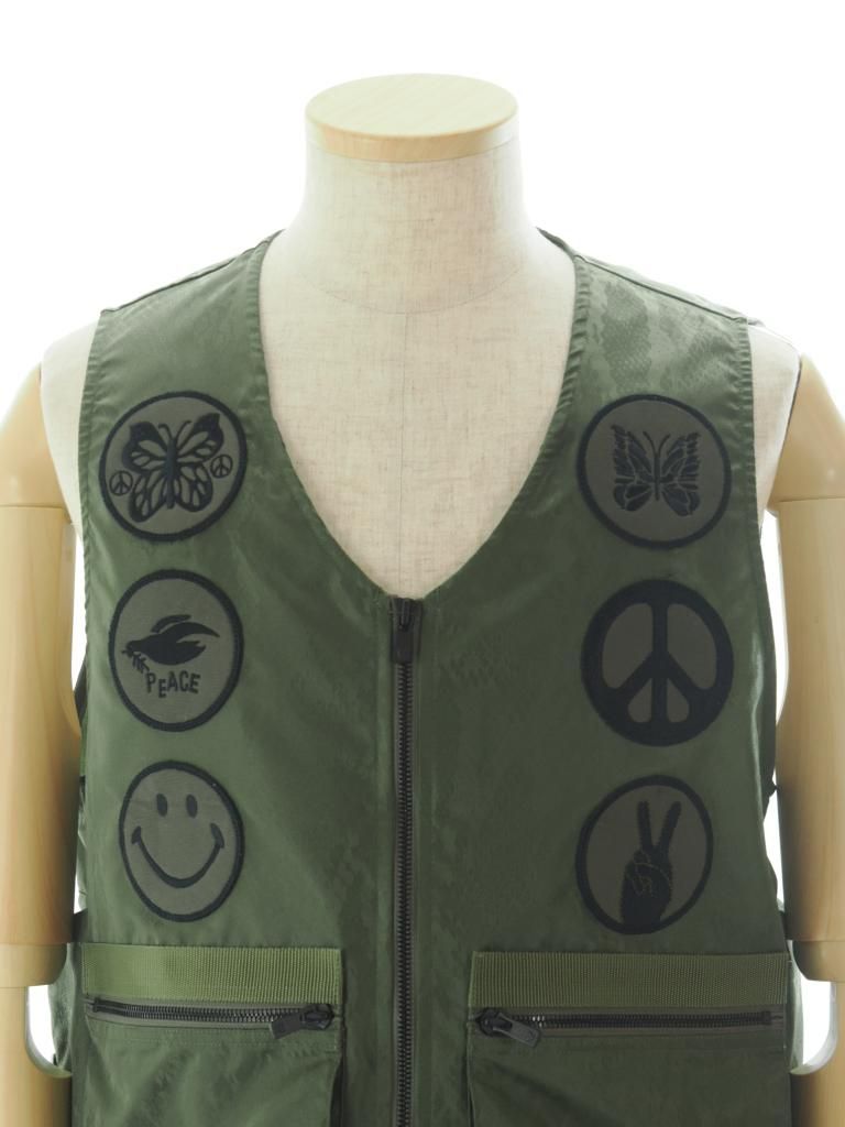 Needles ニードルズ - Radio Vest ラジオベスト - Python Jacquard Sateen - Olive