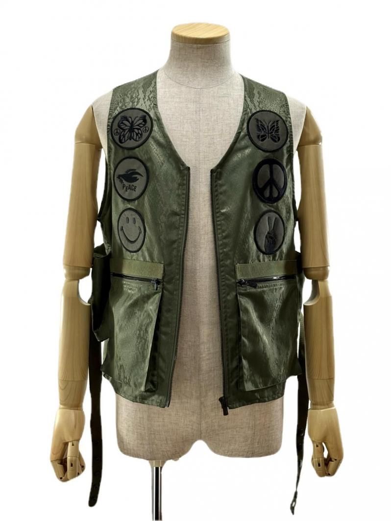 Needles ニードルズ - Radio Vest ラジオベスト - Python Jacquard Sateen - Olive