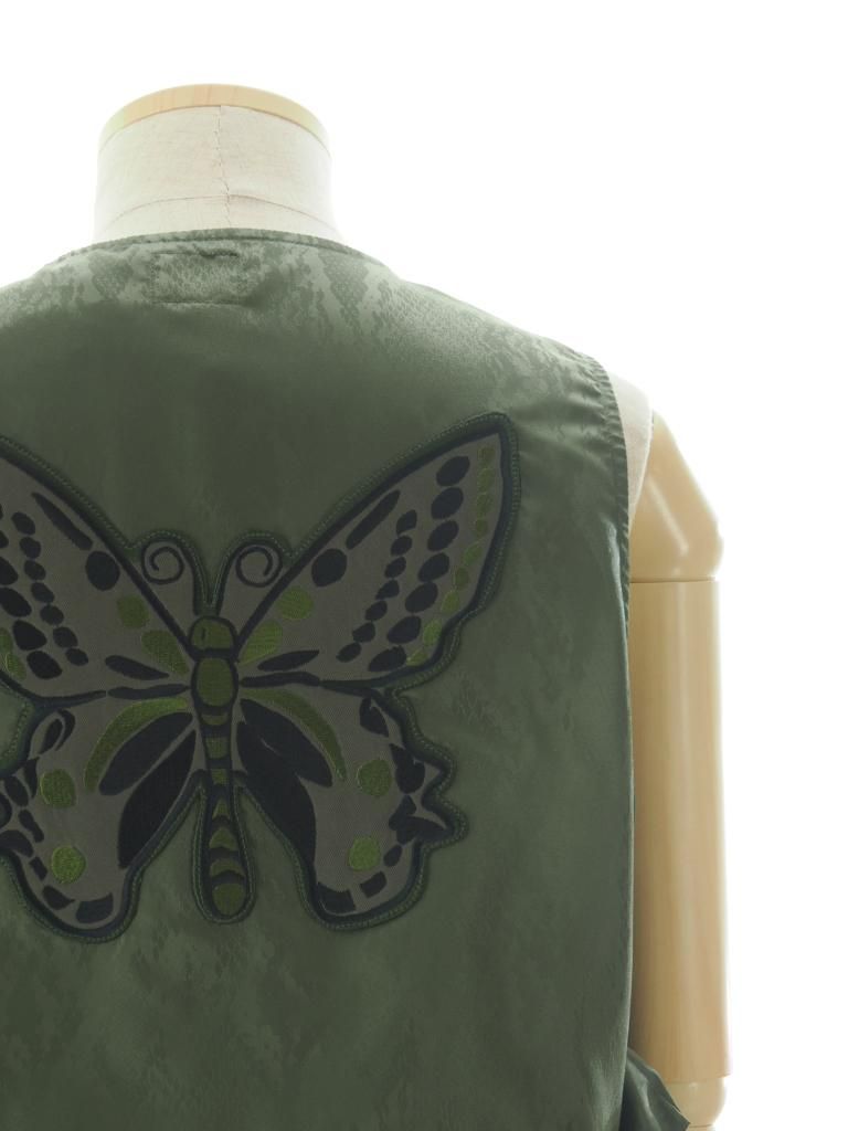 Needles ニードルズ - Radio Vest ラジオベスト - Python Jacquard Sateen - Olive