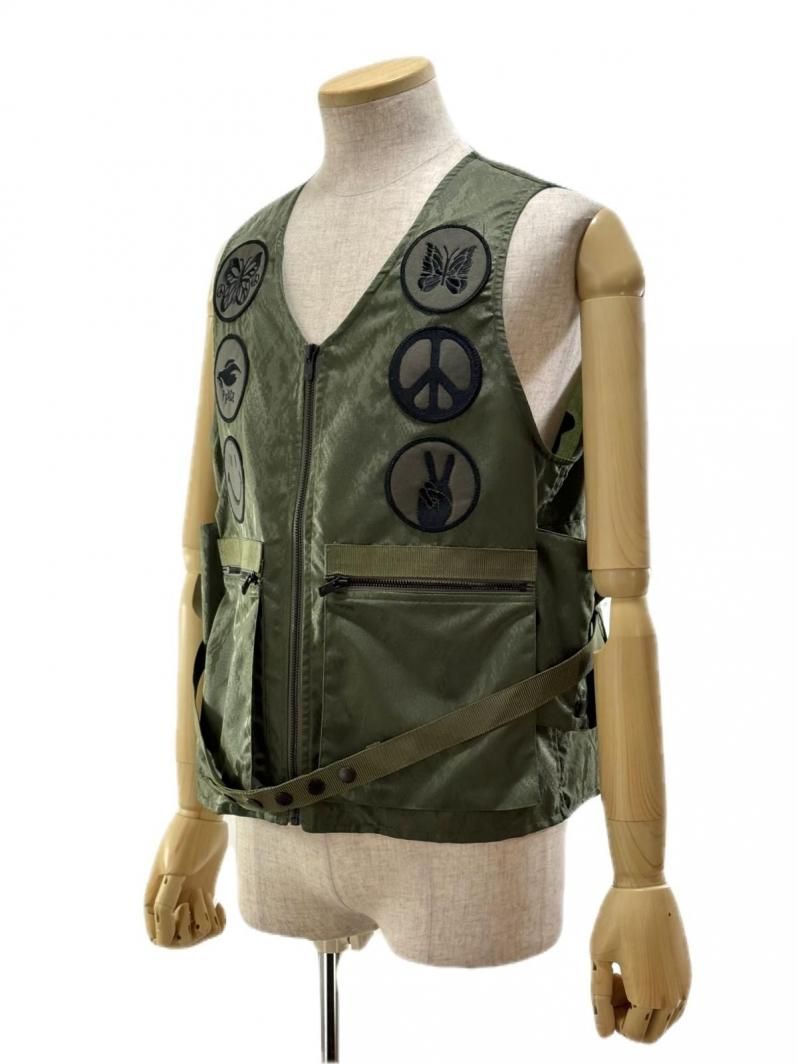 Needles ニードルズ - Radio Vest ラジオベスト - Python Jacquard Sateen - Olive