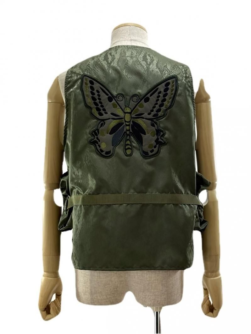 Needles ニードルズ - Radio Vest ラジオベスト - Python Jacquard Sateen - Olive