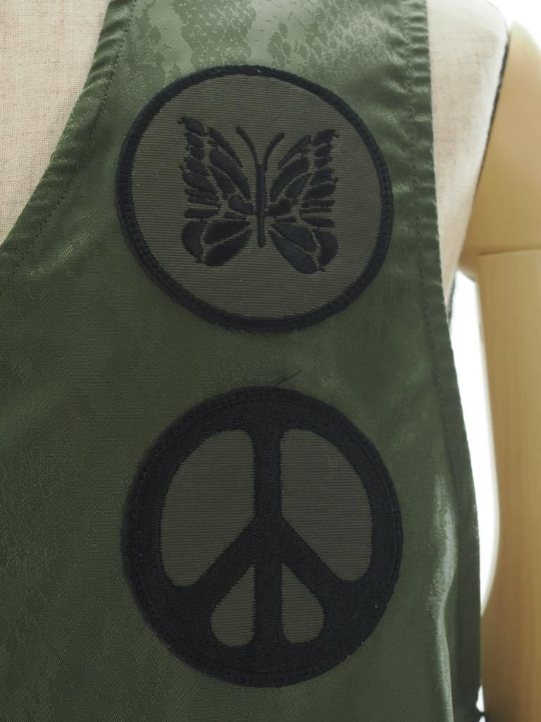 Needles ニードルズ - Radio Vest ラジオベスト - Python Jacquard Sateen - Olive