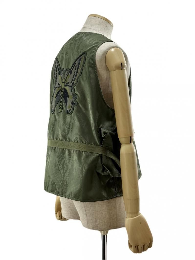 Needles ニードルズ - Radio Vest ラジオベスト - Python Jacquard Sateen - Olive