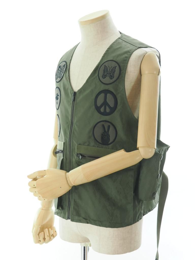 Needles ニードルズ - Radio Vest ラジオベスト - Python Jacquard Sateen - Olive