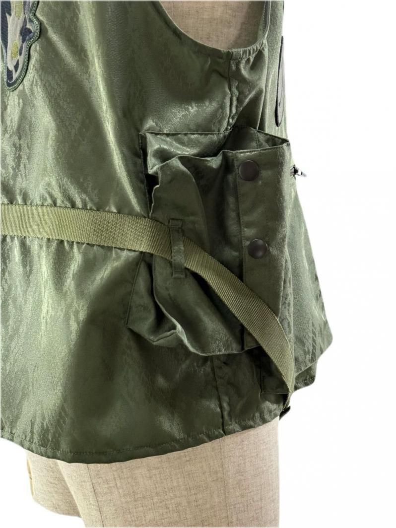 Needles ニードルズ - Radio Vest ラジオベスト - Python Jacquard Sateen - Olive