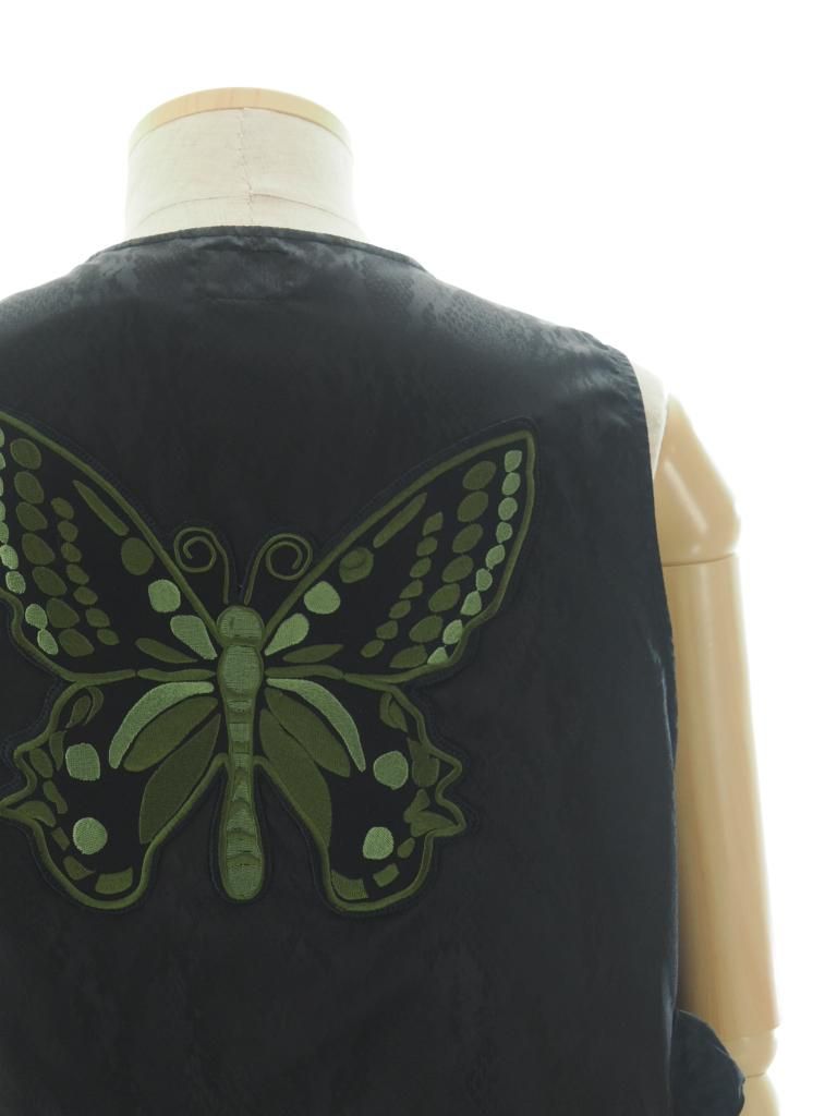 Needles ニードルズ - Radio Vest ラジオベスト - Python Jacquard Sateen - Black