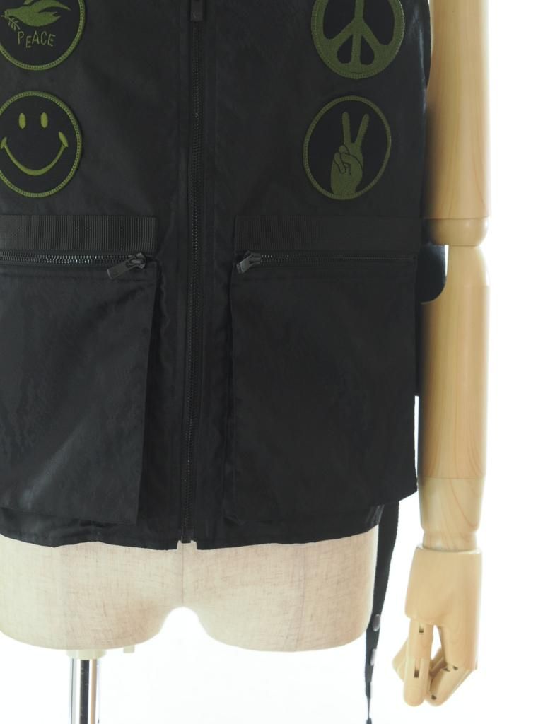 Needles ニードルズ - Radio Vest ラジオベスト - Python Jacquard Sateen - Black