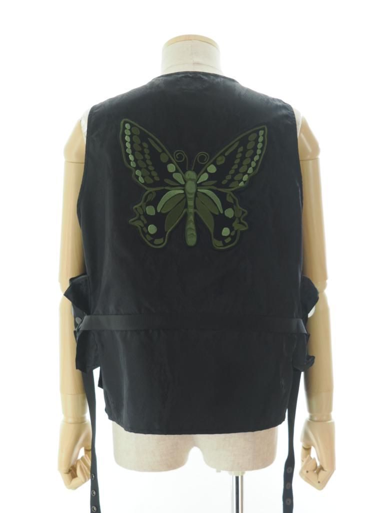 Needles ニードルズ - Radio Vest ラジオベスト - Python Jacquard Sateen - Black