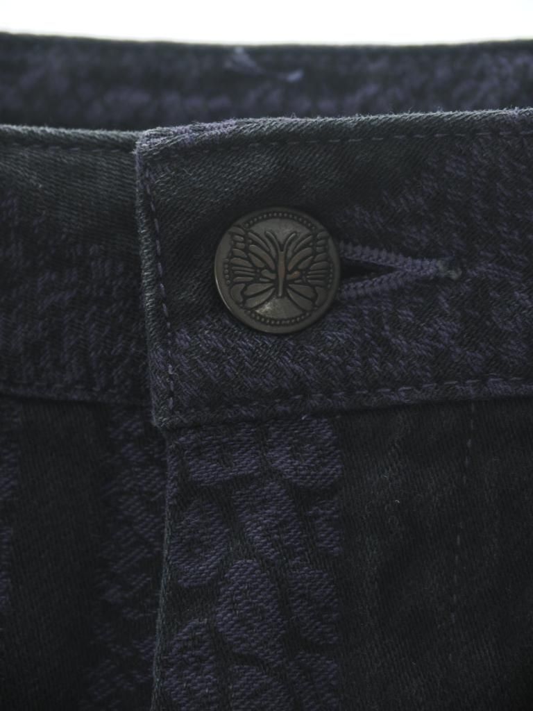 Needles ニードルズ - H.D. Pant ヒザデルパンツ - Painter - 10oz Denim / Python Jacquard - Black