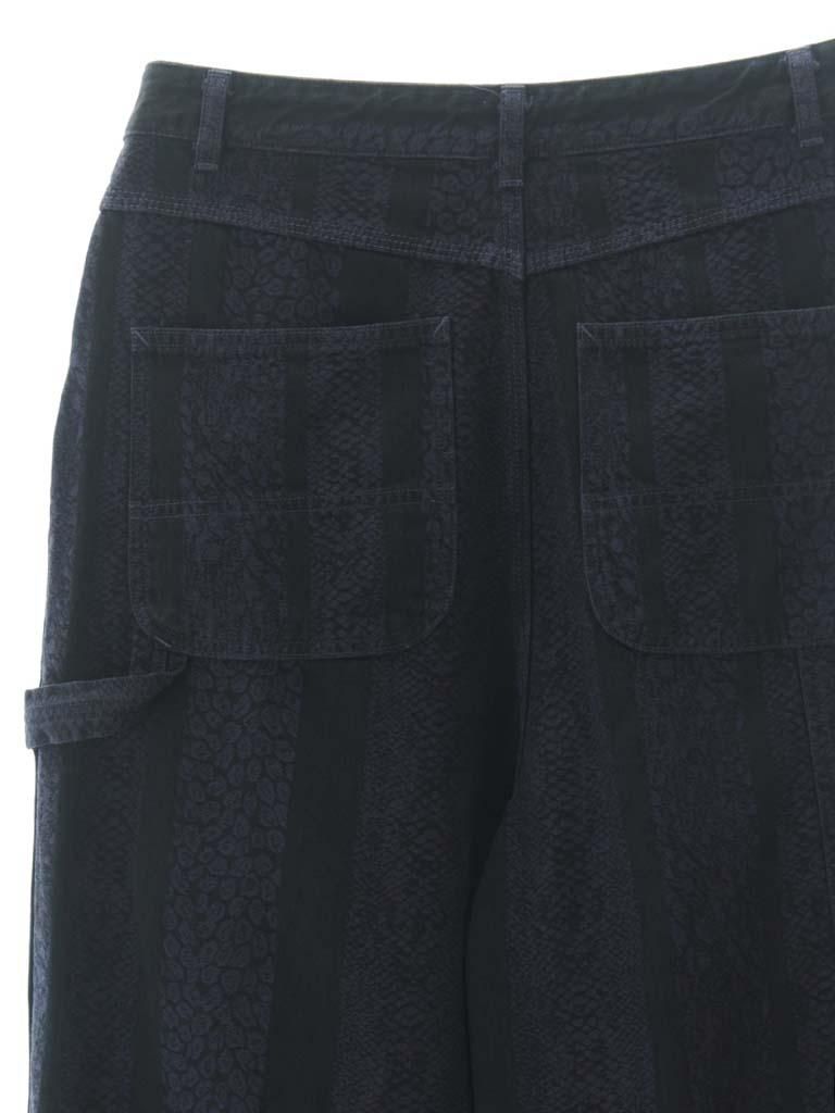Needles ニードルズ - H.D. Pant ヒザデルパンツ - Painter - 10oz Denim / Python Jacquard - Black