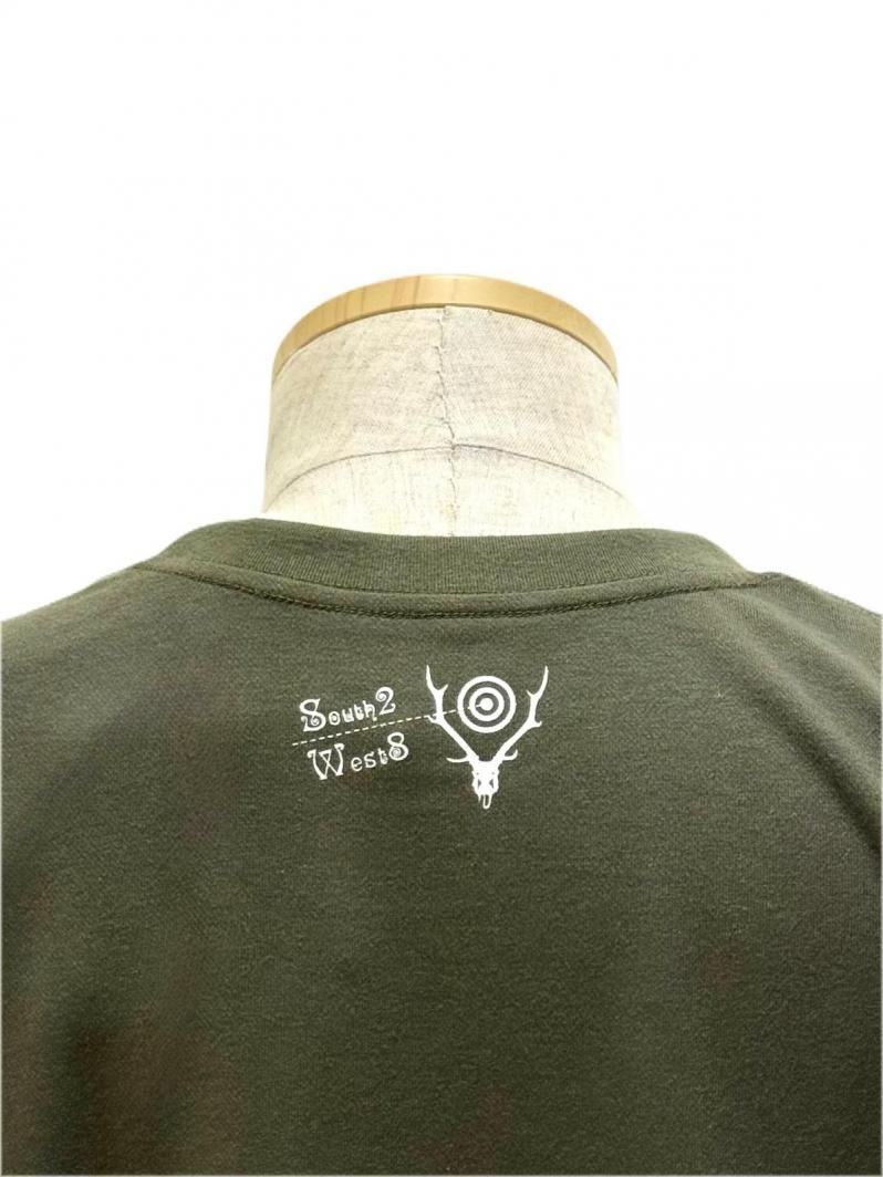 South2 West8 サウスツーウエストエイト - S/S Crew Neck Tee ショートスリーブクルーネックティーシャツ- IN SHADOWS  - Olive