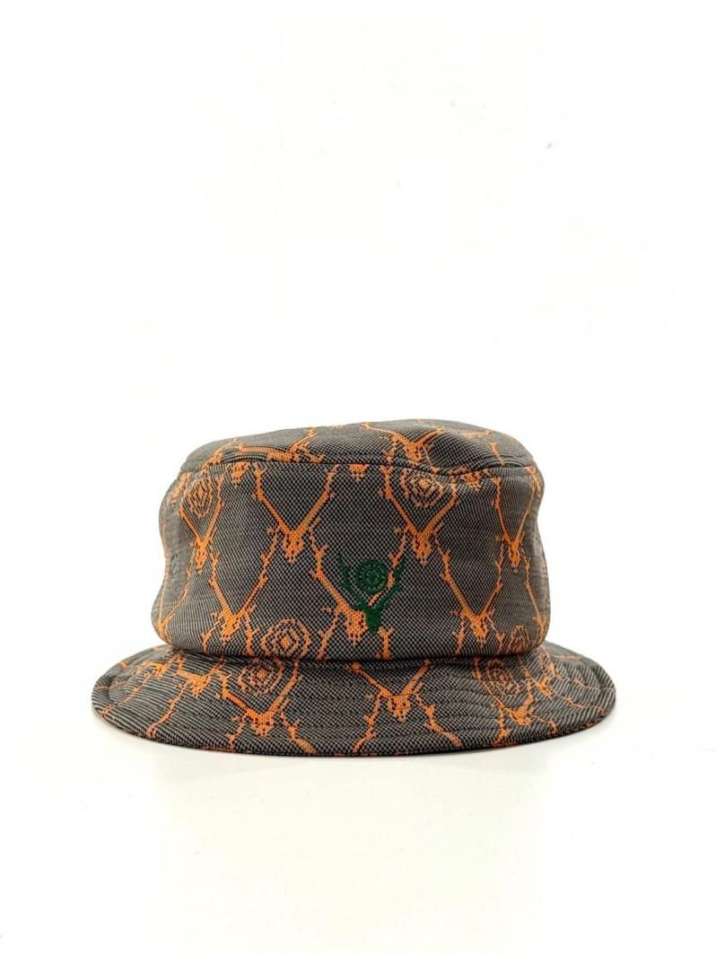 South2 West8 サウスツーウエストエイト - Bucket Hat バケットハット - Poly Jacquard - Skull＆Target - Orange