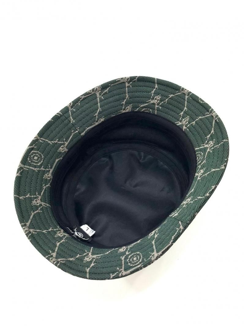 South2 West8 サウスツーウエストエイト - Bucket Hat バケットハット - Poly Jacquard - Skull＆Target - Green