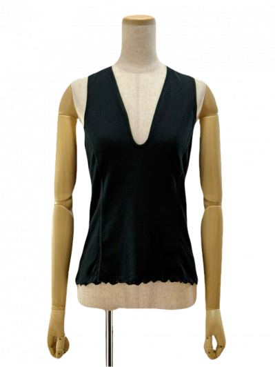 Rhodolirion ロドリリオン / Tank Top - Eyelet Jersey - Black