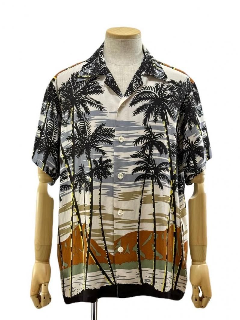 NOMA t.d. ノーマティーディー - Palm Tree Summer Shirt - Beige