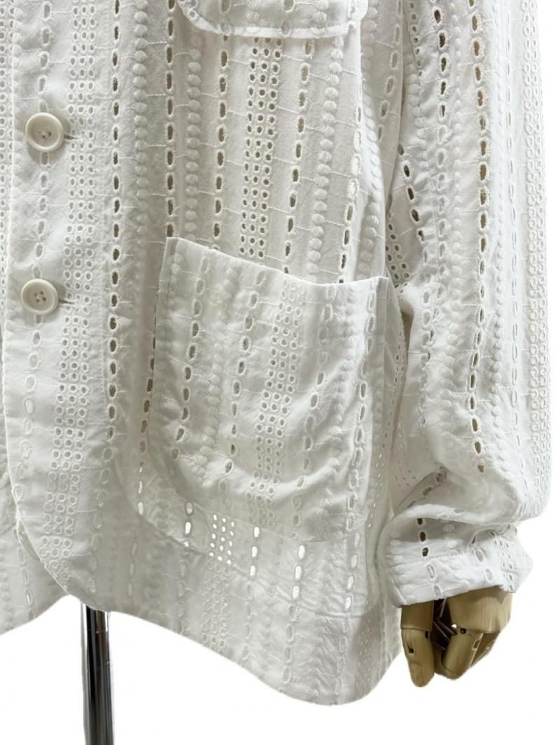 Engineered Garments (Woman) エンジニアードガーメンツ Cutaway Jacket - Rayon Embroidery Eyelet / WHITE