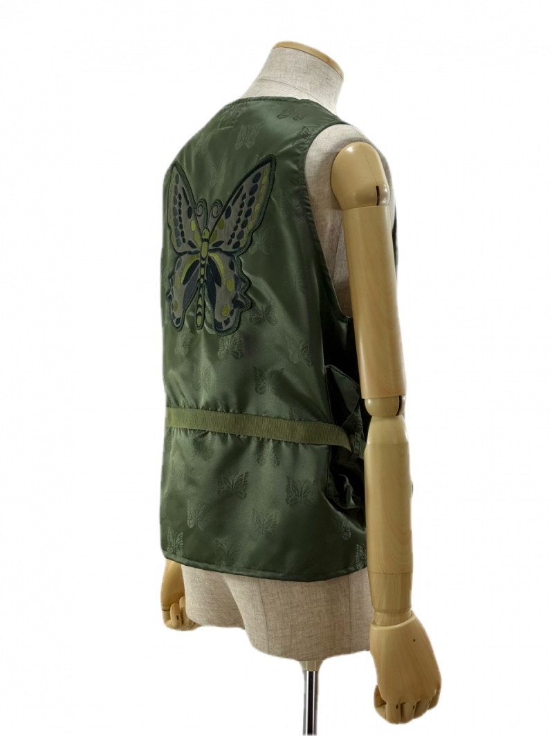 Needles ニードルズ - Radio Vest ラジオベスト - Papillon Jacquard Sateen - Olive