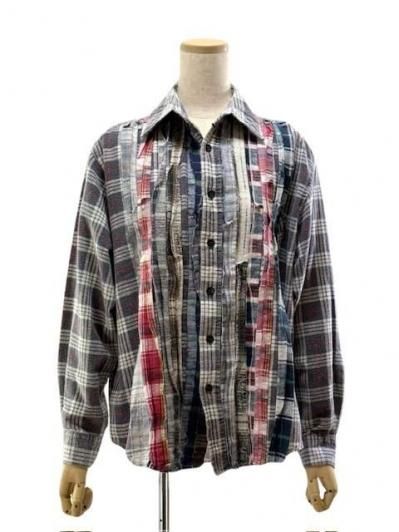 Rebuild by Needles リビルドバイニ－ドルズ - Flannel Shirt → Ribbon Shirt - JO288B / XS Size