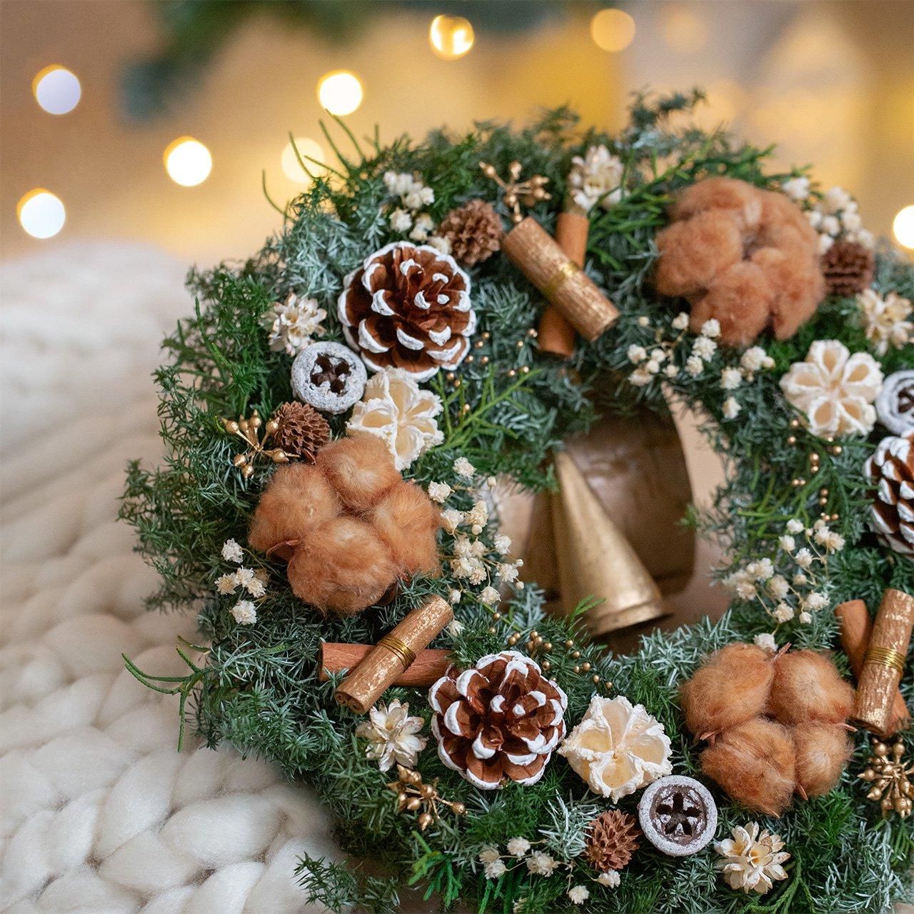 7.クリスマスリース コットンクリスマスリース | La Rosee（ラ・ロセ）｜フラワーギフト