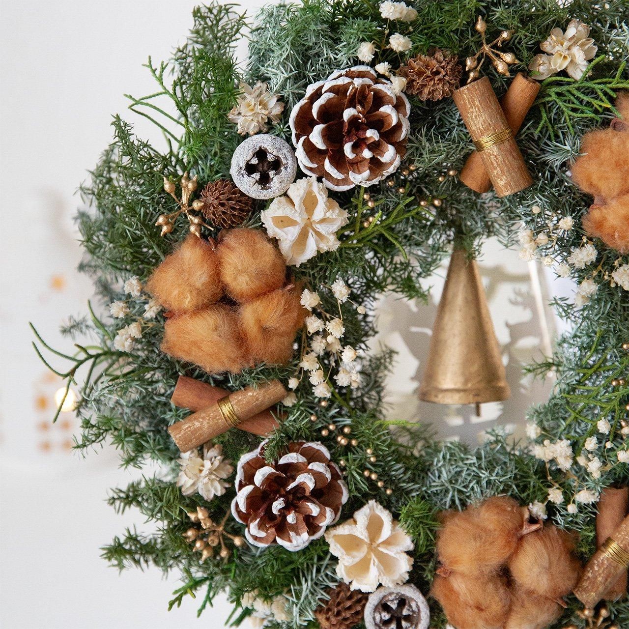 コットンクリスマスリース | La Rosee（ラ・ロセ）｜フラワーギフト