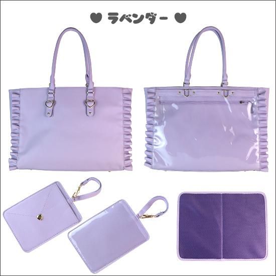 【驚きの値段で】 A3ハートバックルフェイクレザーフリルトートバッグ 推し | ピンズ・ピンバッジ・缶バッジ
