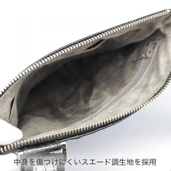 LEON掲載モデル】スモールクロコダイルマットショルダーバッグ凛 LEON掲載モデル】スモールクロコダイルマットショルダーバッグ凛