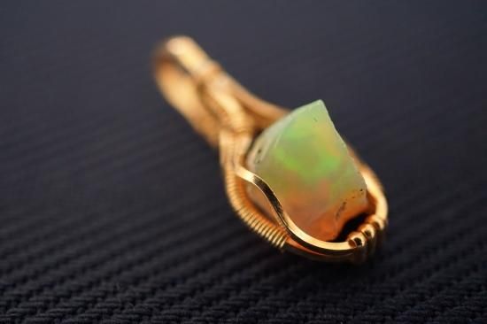 ワイヤーアート エチオピアオパール silver925 goldfill 14K