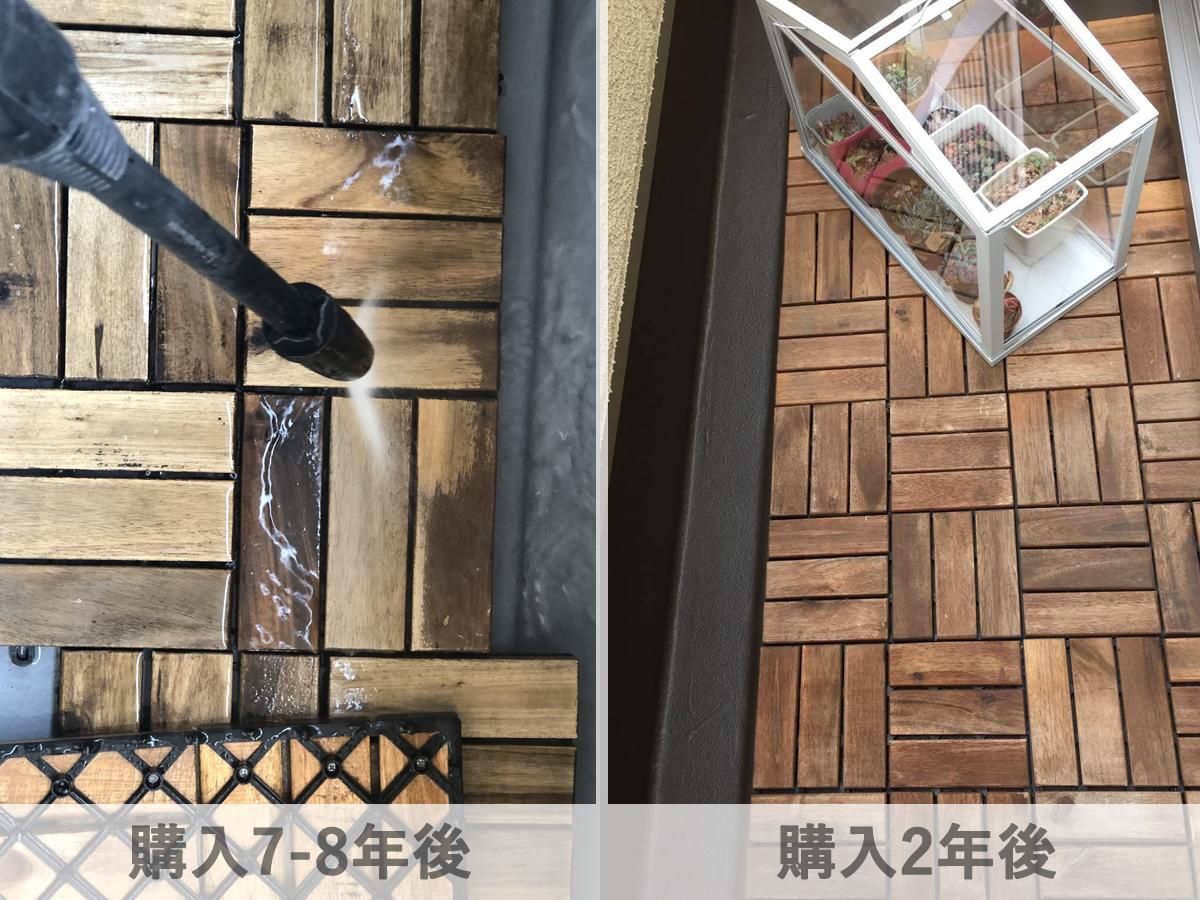 Ikeaのウッドデッキパネル Runnen ルッネン フロアデッキが褪せてきたので塗り替えた事例 塗り方 塗装diy事例から塗料を選べるサイト How To Paint