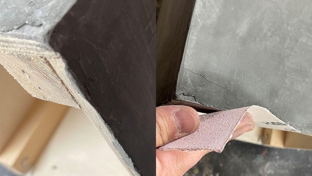 モルクラフト専用トップコートで仕上げる前に表面を均す