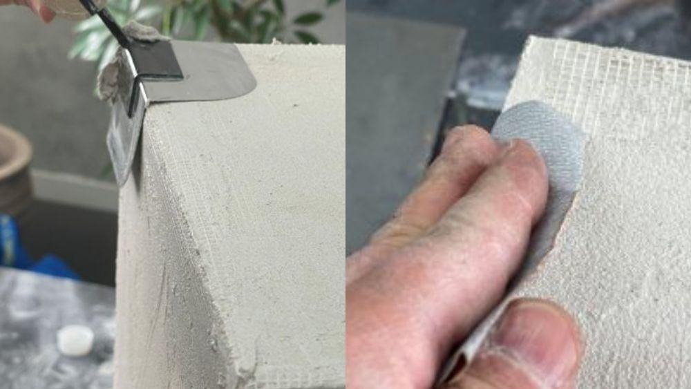 凹凸をやすりがけで均す