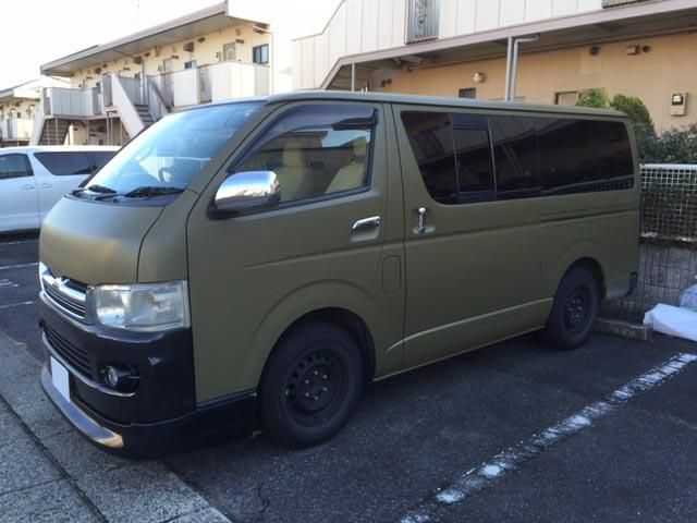 トヨタ ハイエースをオリーブカーキで刷毛塗全塗装! - 刷毛(ハケ)・ローラーで車をDIYで全塗装しよう! トヨタ ハイエースをオリーブカーキで刷毛塗全塗装! - 刷毛(ハケ)・ローラーで車をDIYで全塗装しよう!