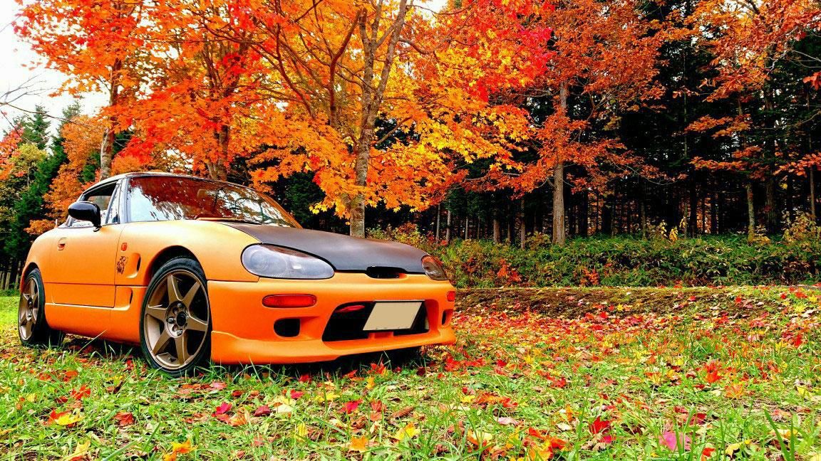 スズキ カプチーノをセレンゲッティオレンジで刷毛塗り全塗装！ - 刷毛