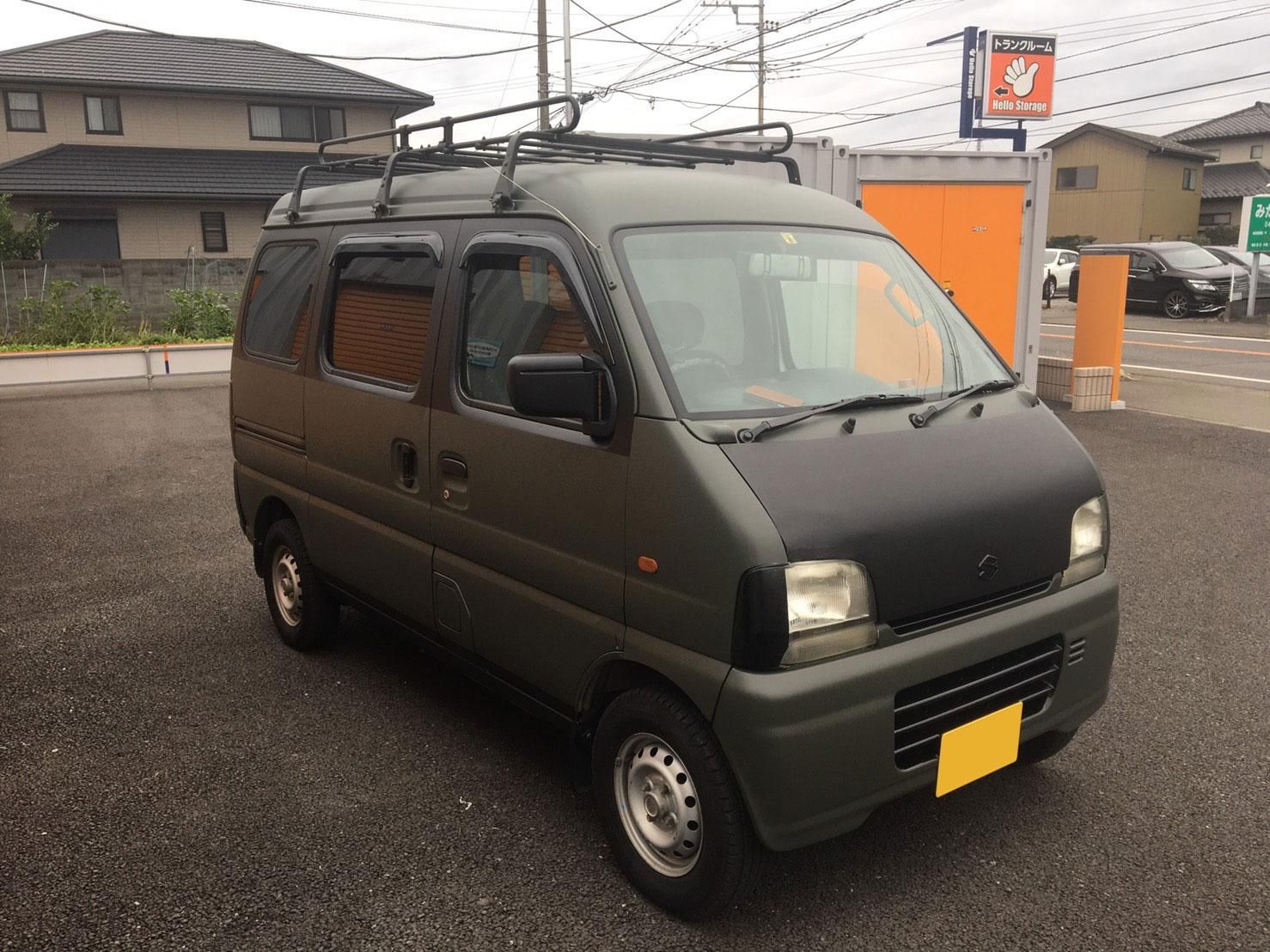 オリーブドラブでスズキ エブリイを刷毛塗り全塗装 - 刷毛（ハケ