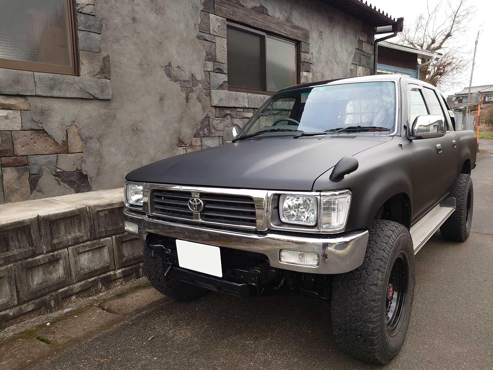 タカラ塗料　マットブラック　6㎏ 軽トラックをマットブラックで刷毛塗り全塗装！ - 刷毛（ハケ