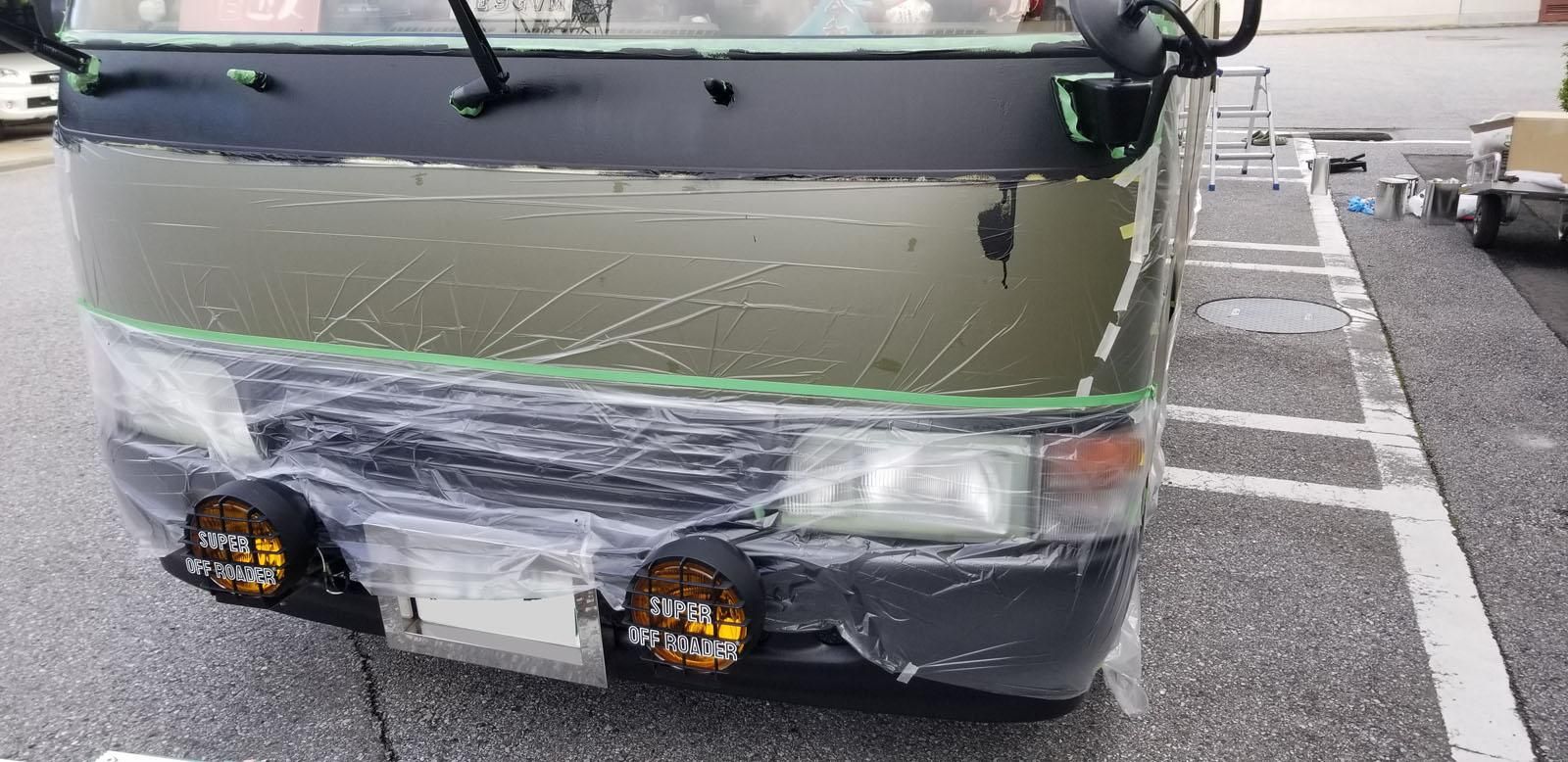 トヨタ コースターをオリーブカーキで全塗装 刷毛 ハケ ローラーで車をdiyで全塗装しよう トヨタ コースターをオリーブカーキで全塗装 刷毛 ハケ ローラーで車をdiyで全塗装しよう