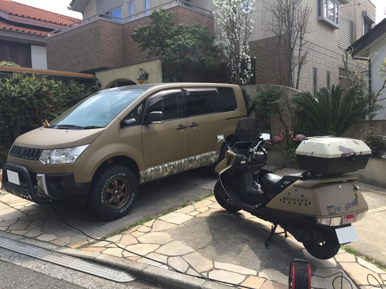 ホンダ フュージョンをサンドカーキで刷毛塗り全塗装 - 刷毛