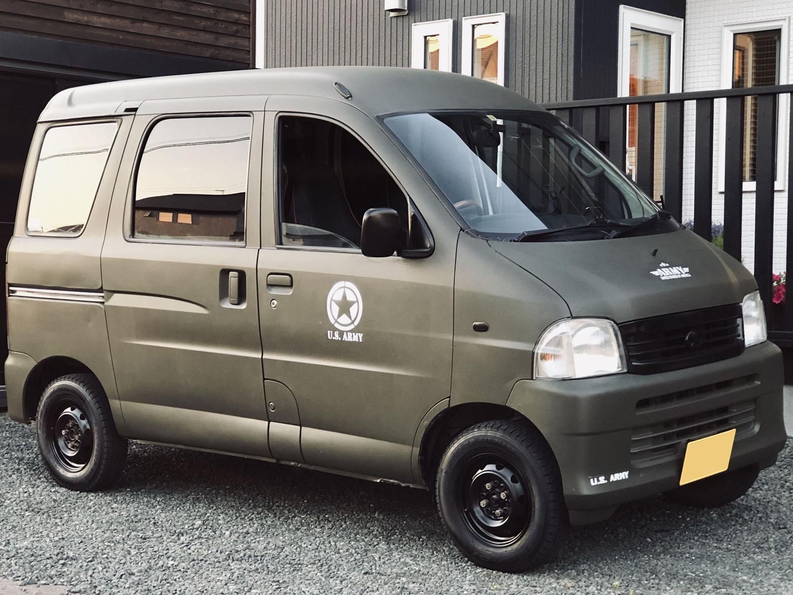 ダイハツ ハイゼットカーゴをオリーブドラブで刷毛塗り全塗装 刷毛 ハケ ローラーで車をdiyで全塗装しよう ダイハツ ハイゼットカーゴをオリーブドラブで刷毛塗り全塗装 刷毛 ハケ ローラーで車をdiyで全塗装しよう