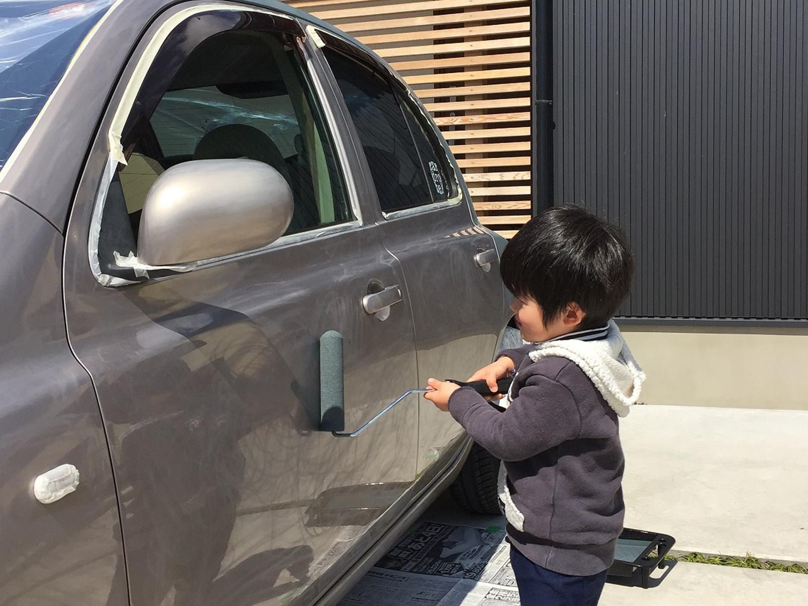 日産 マーチ をイーグルブルーグレーで刷毛塗り全塗装 刷毛 ハケ ローラーで車をdiyで全塗装しよう