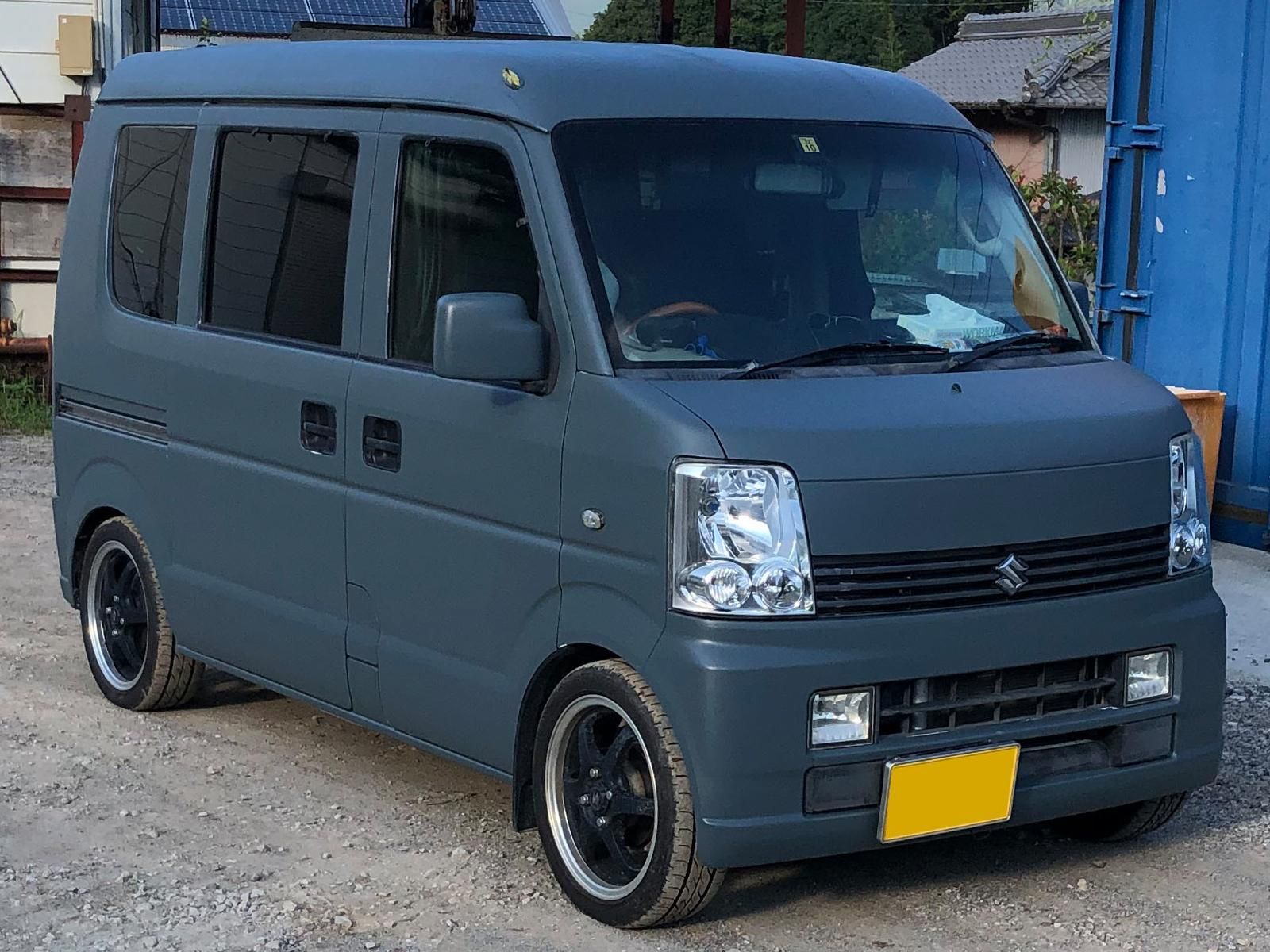 スズキ エブリイDA64V をイーグルブルーグレーで刷毛塗り全塗装