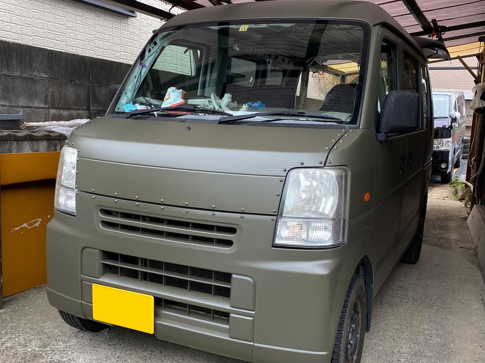 スズキ エブリイDA64Vをオリーブドラブで全塗装！ - 刷毛（ハケ