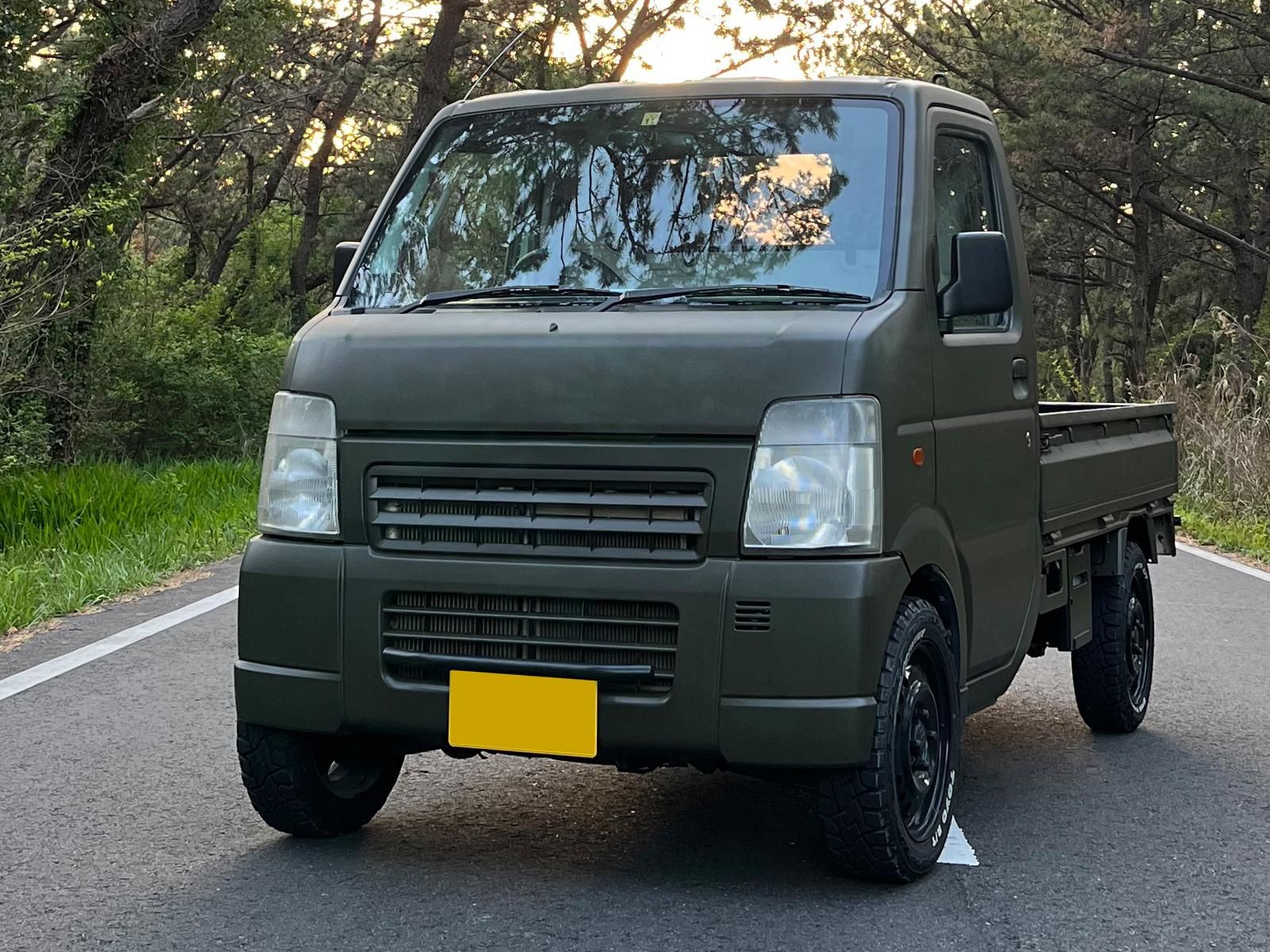 スズキ キャリイトラックをオリーブドラブで刷毛塗り全塗装！ - 刷毛