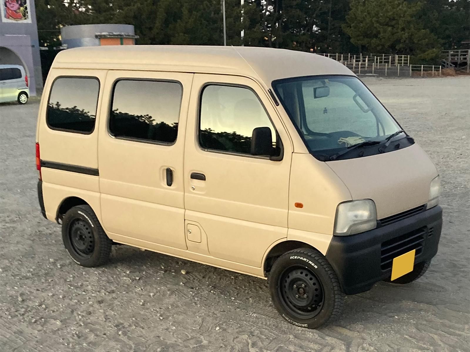 スズキ エブリイDA62Vをミルクティーベージュで刷毛塗り全塗装