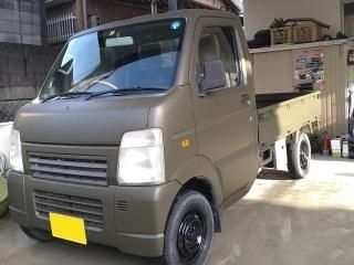 オリーブドラブ事例 - 刷毛（ハケ）・ローラーで車をDIYで全塗装