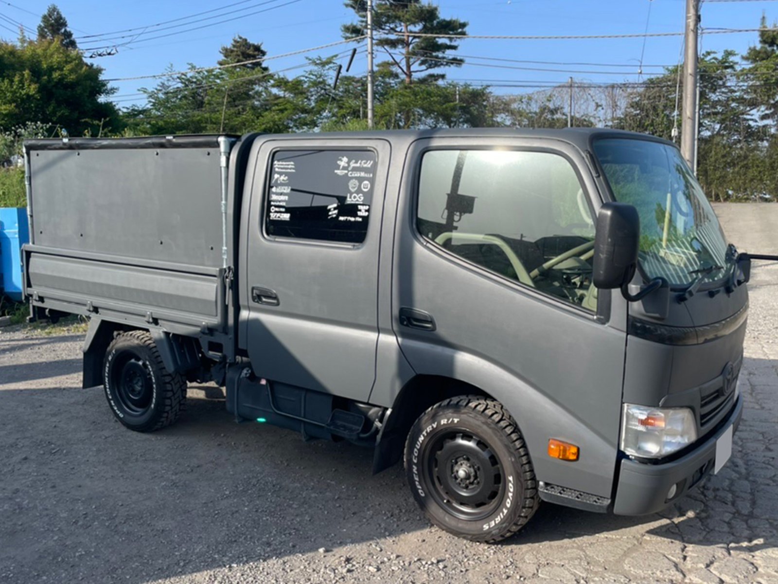 トヨタ ダイナをカスタムカラー ミドルダークフレンチグレーで刷毛塗り