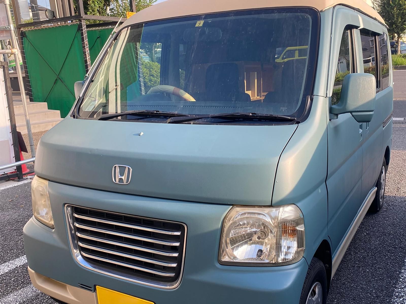 キャンプが趣味のバモスホビオプロオーナーが自分で塗り替え昭和レトロ