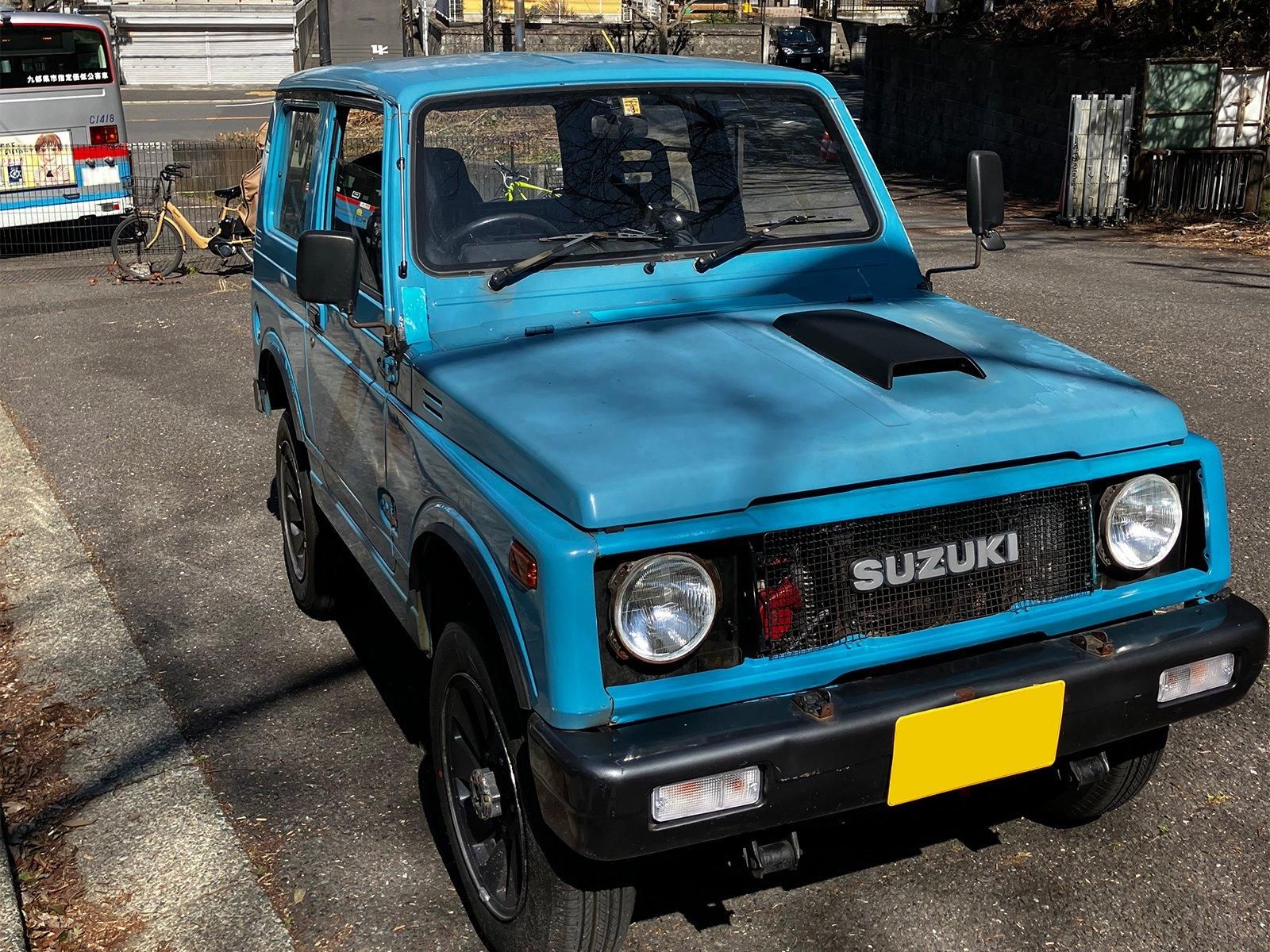 クリア剥げ・錆があったブルーのジムニーJA11をDIY全塗装した事例